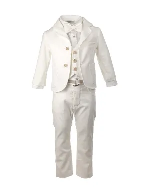 Baptism οutfit set 7pcs for boy - FREDERIC White