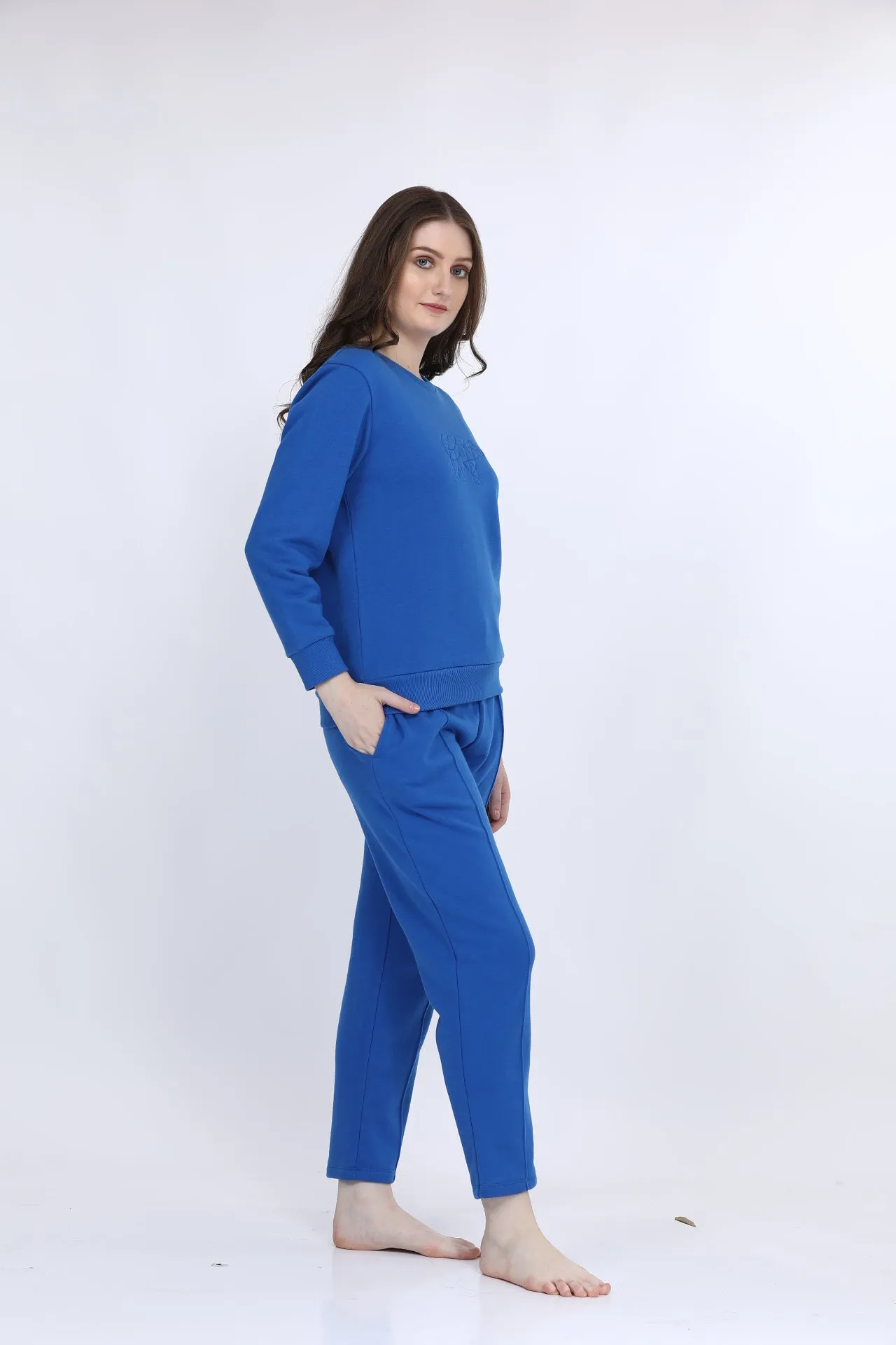 Blue Fleece Winter Co-ord Set