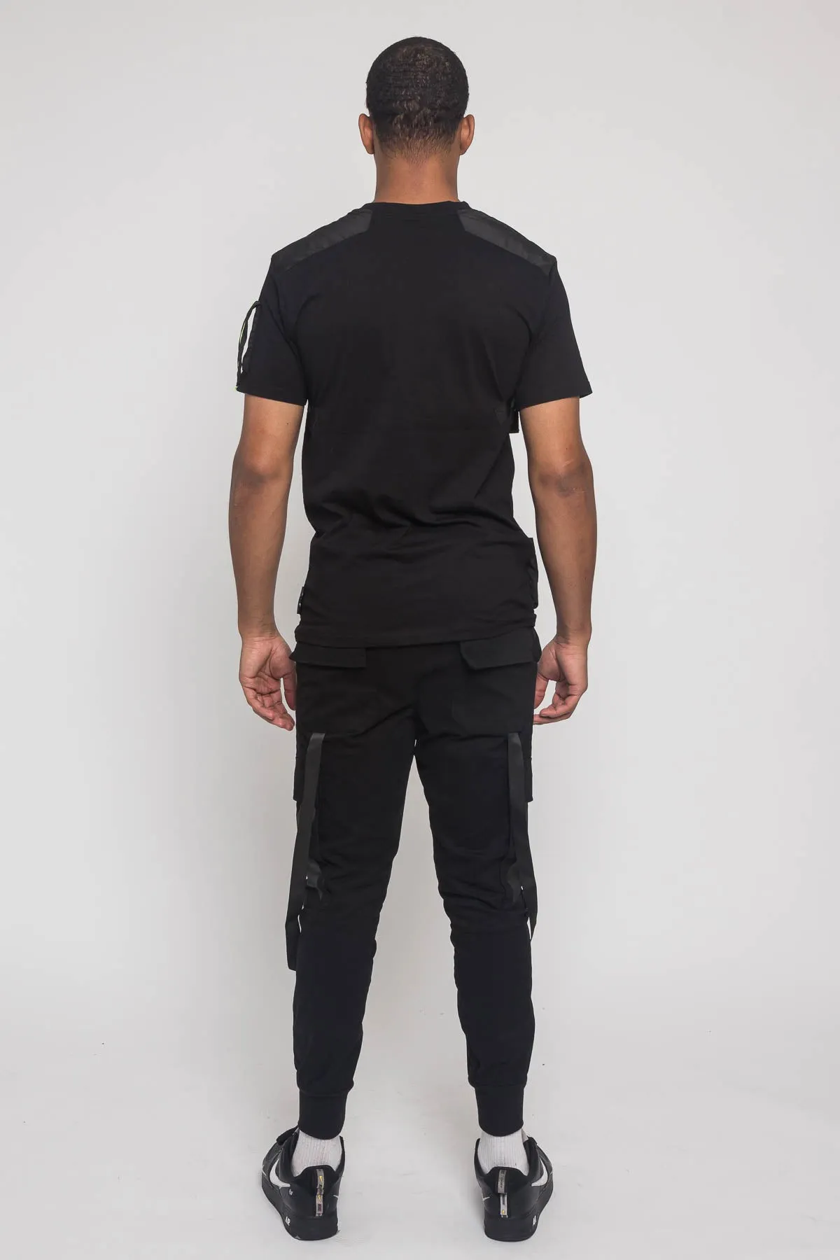 Buckled T-Shirt and Jogger Techwear Set