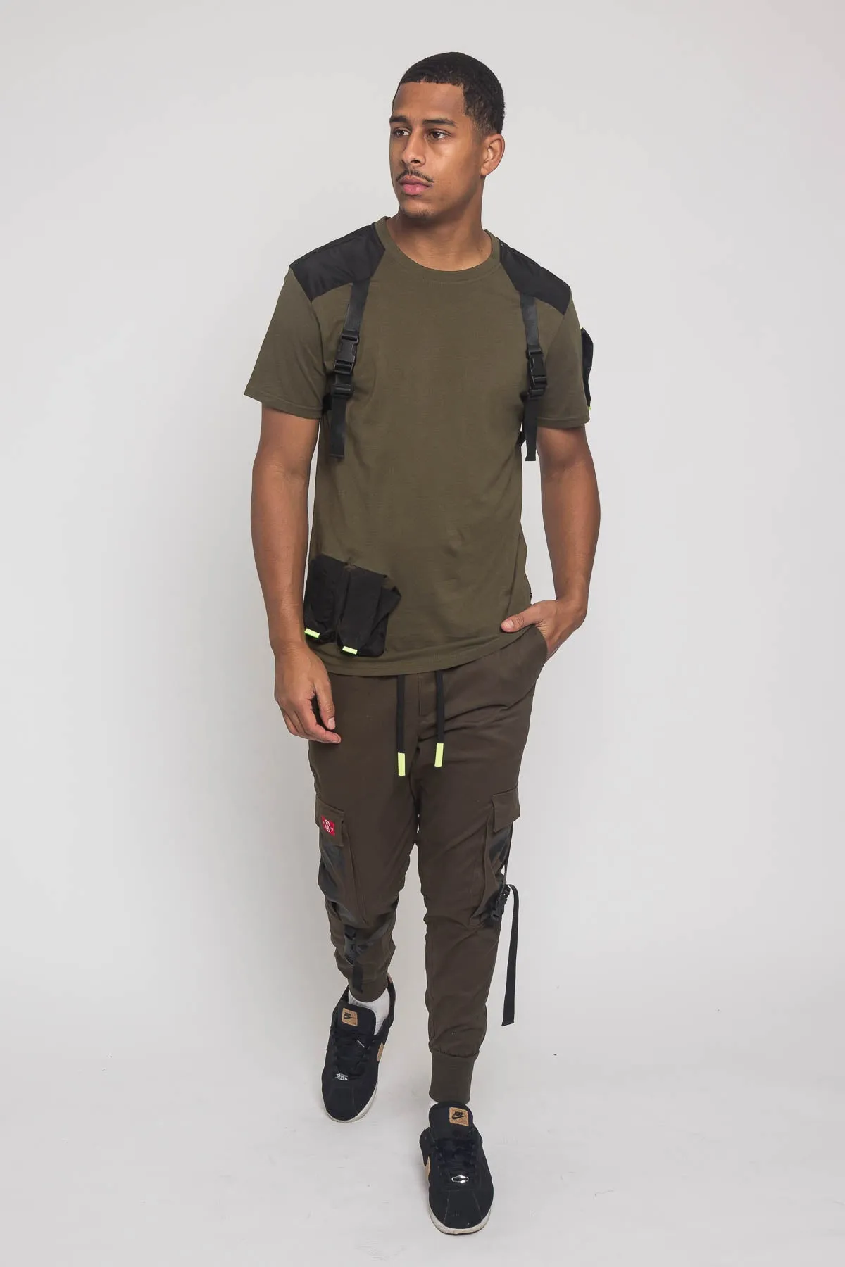 Buckled T-Shirt and Jogger Techwear Set