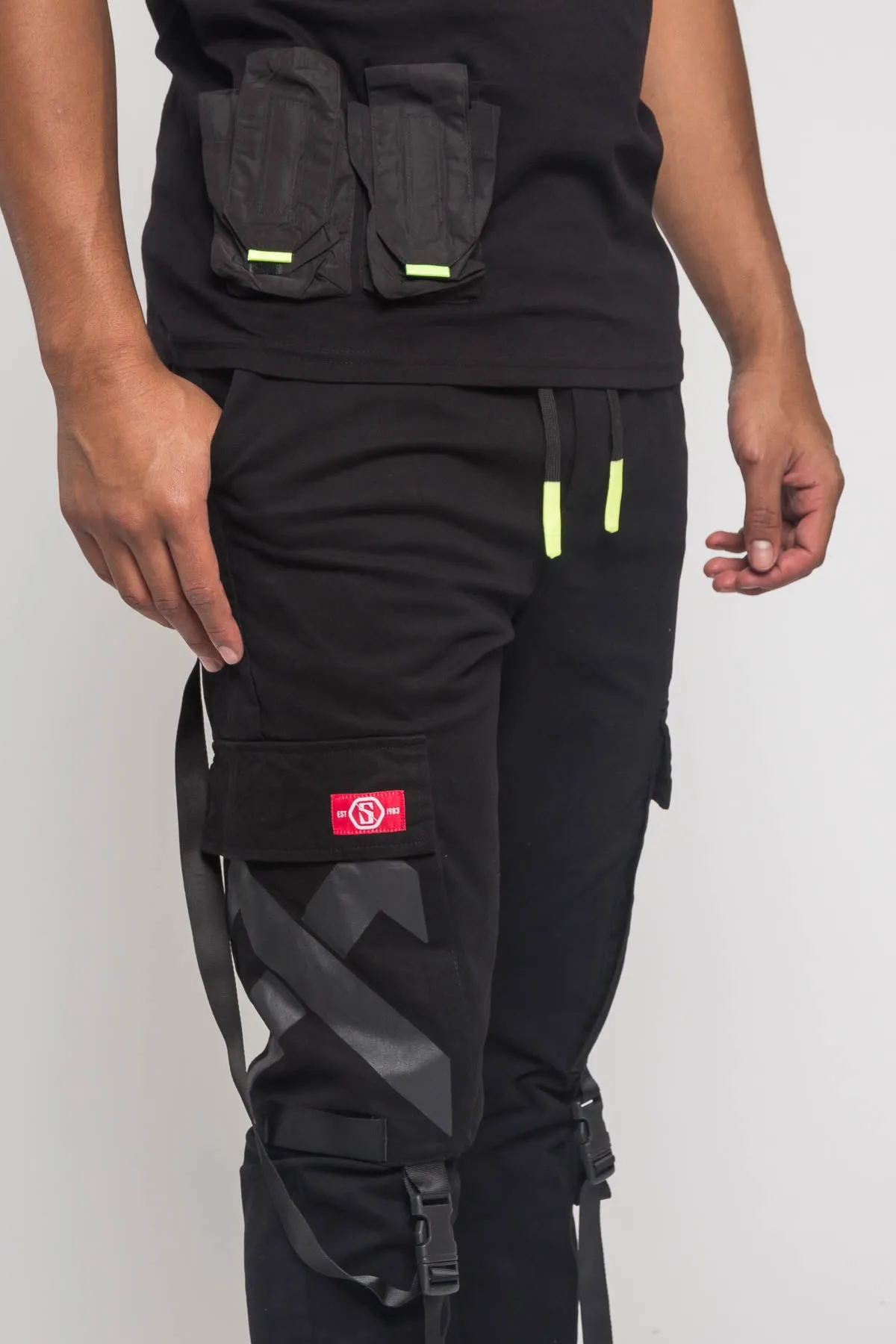 Buckled T-Shirt and Jogger Techwear Set