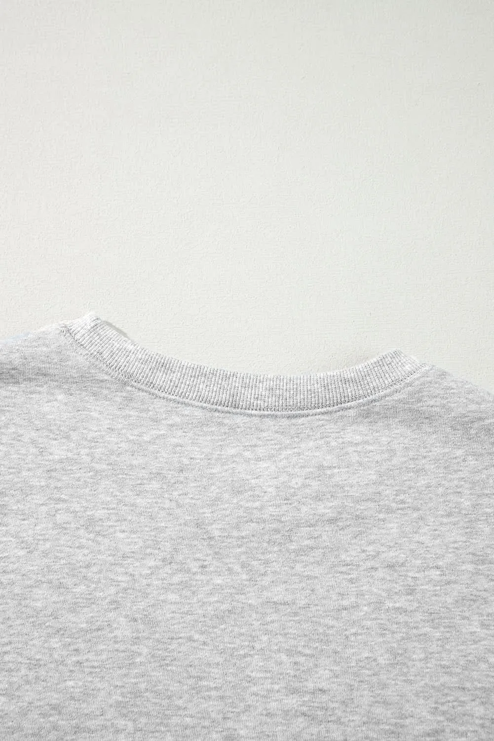 Chic gray drop shoulder pullover