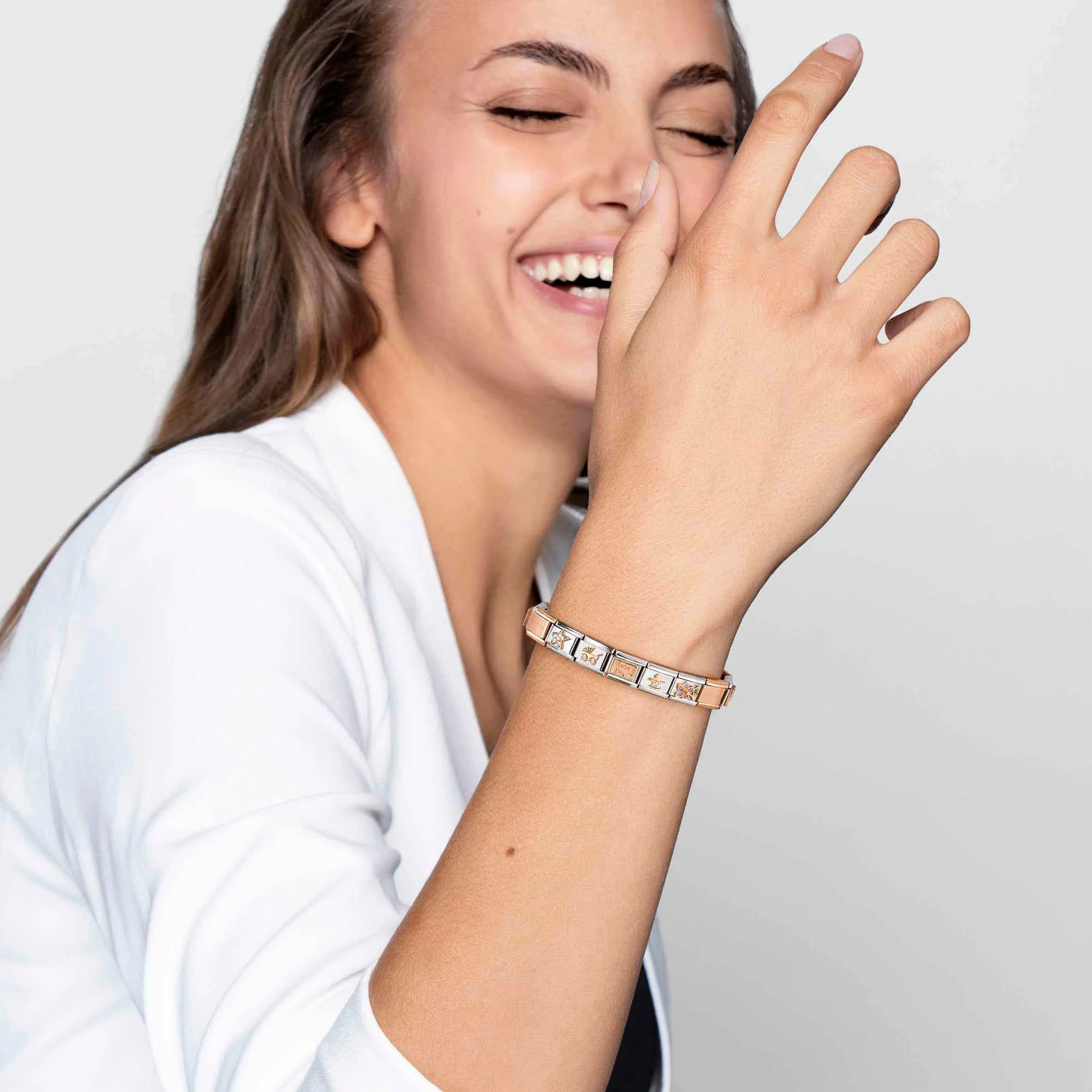Composable Classic Light Blue Stone Drop Link, Right - Rose Gold - 430606/006