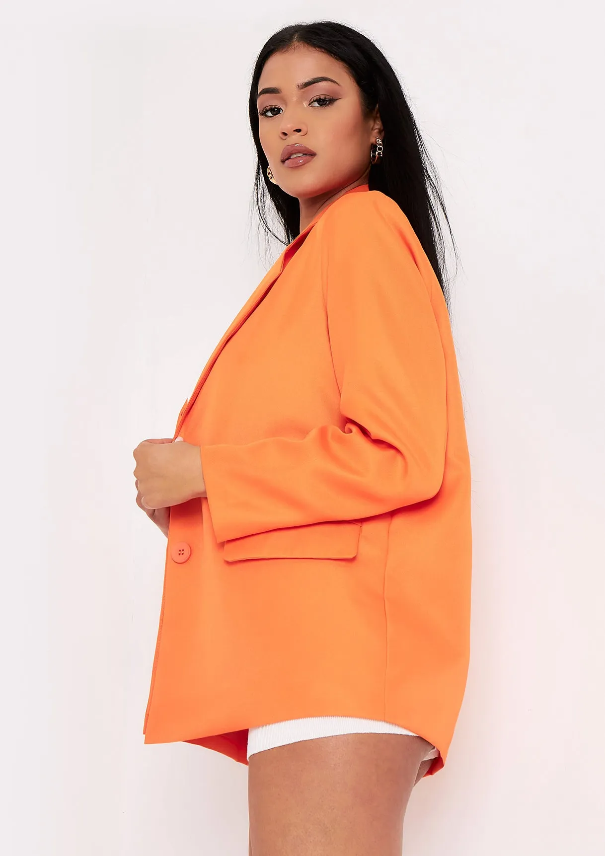 Elise Orange Tailored Oversized Blazer