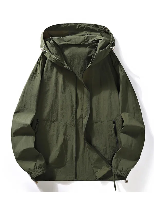 Essential Nylon Hoodie Jacket for Men for Transitional Weather