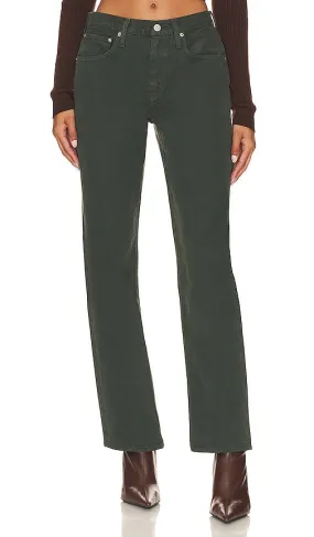ETICA Rhea Mid Rise Straight in Dark Green