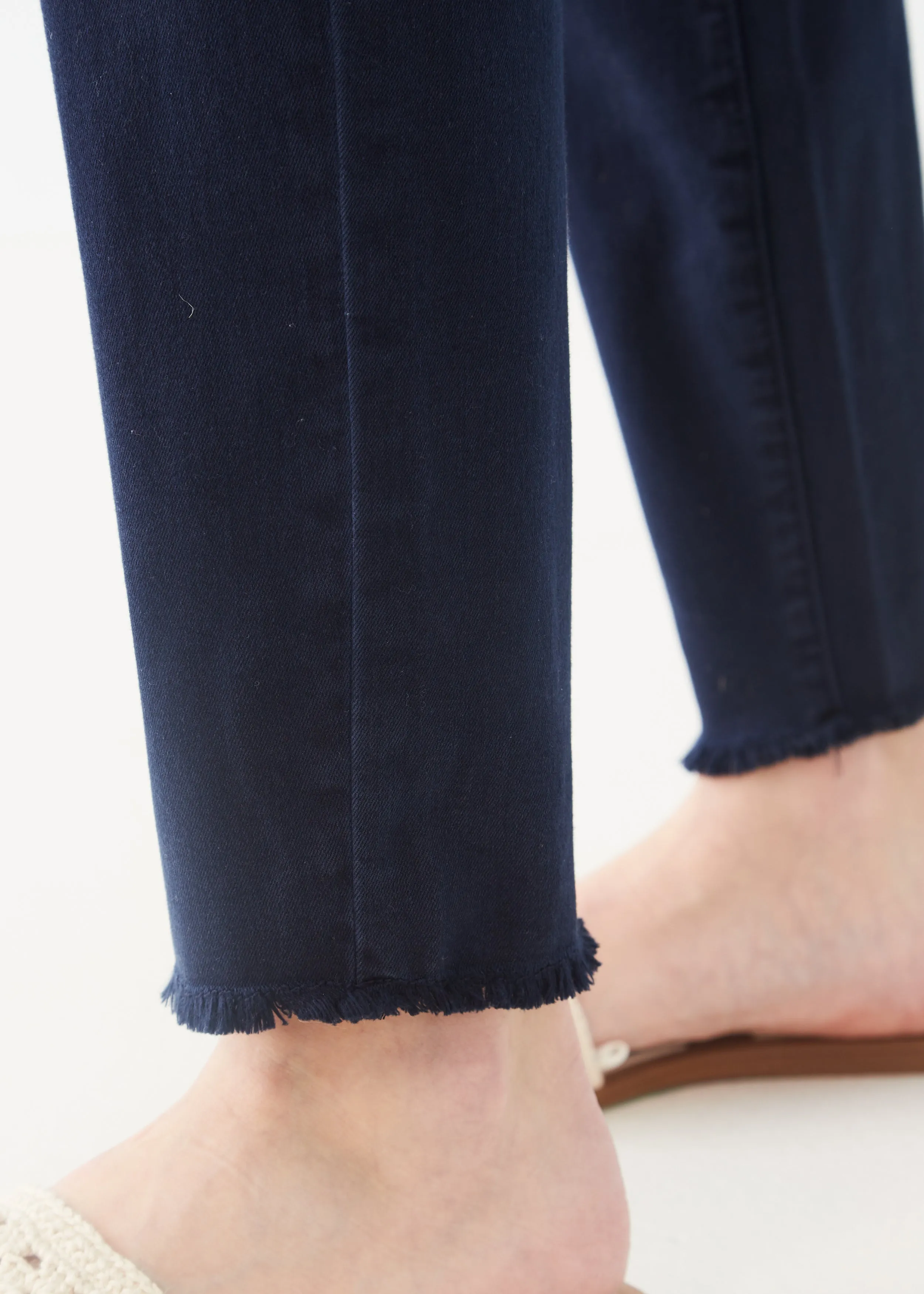 Euro Twill, Frayed Olivia Slim Ankle Denim