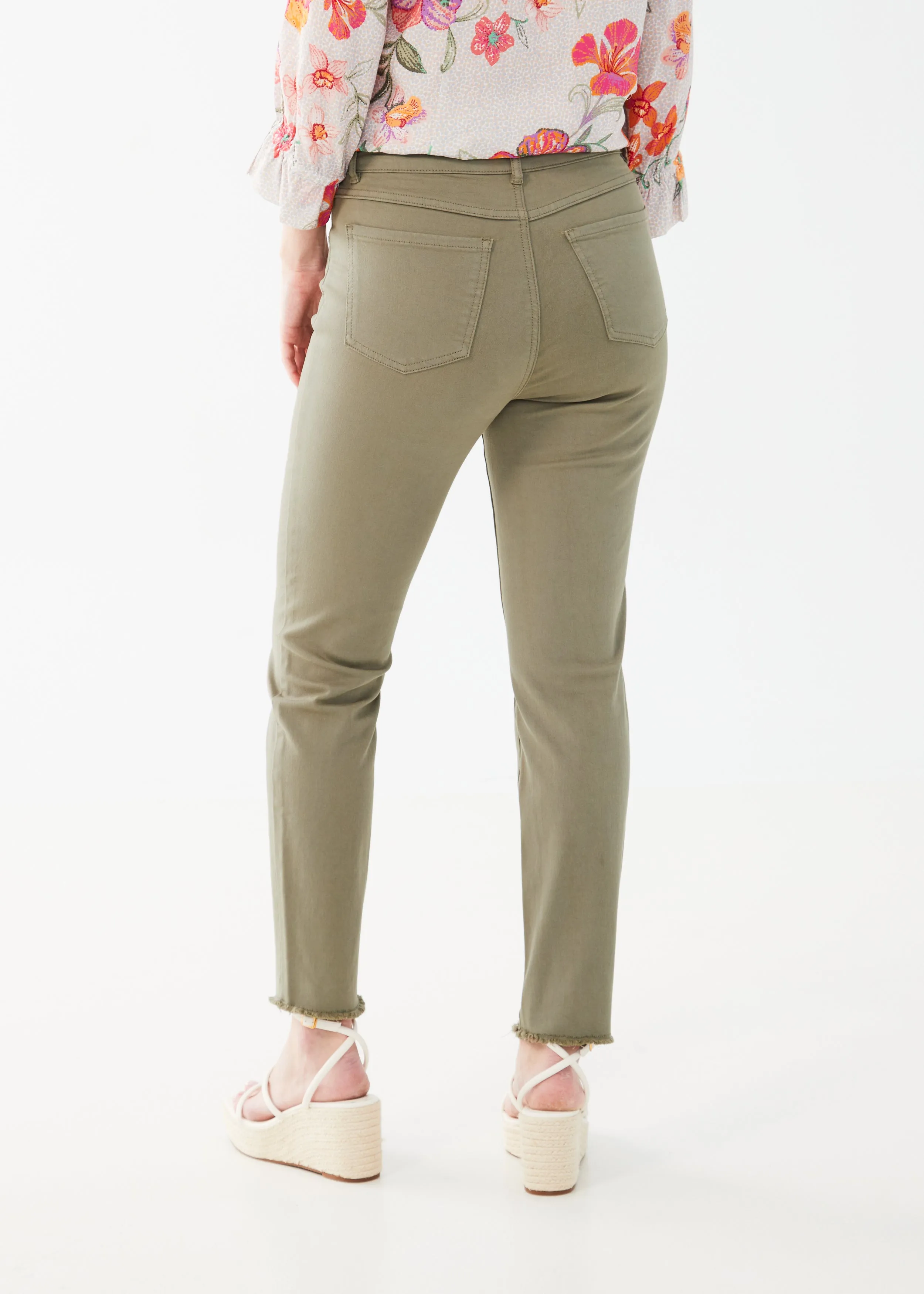 Euro Twill, Frayed Olivia Slim Ankle Denim