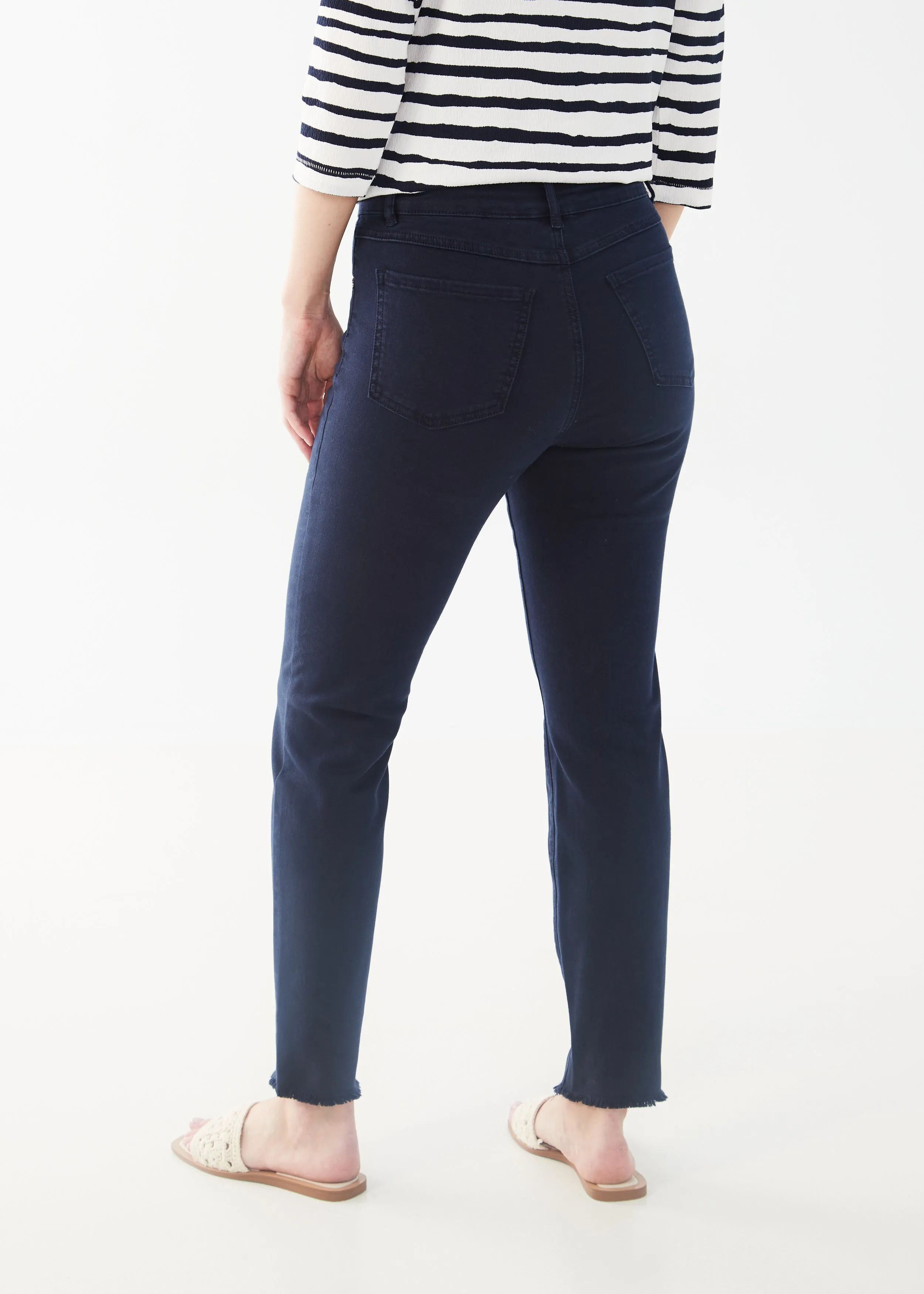 Euro Twill, Frayed Olivia Slim Ankle Denim