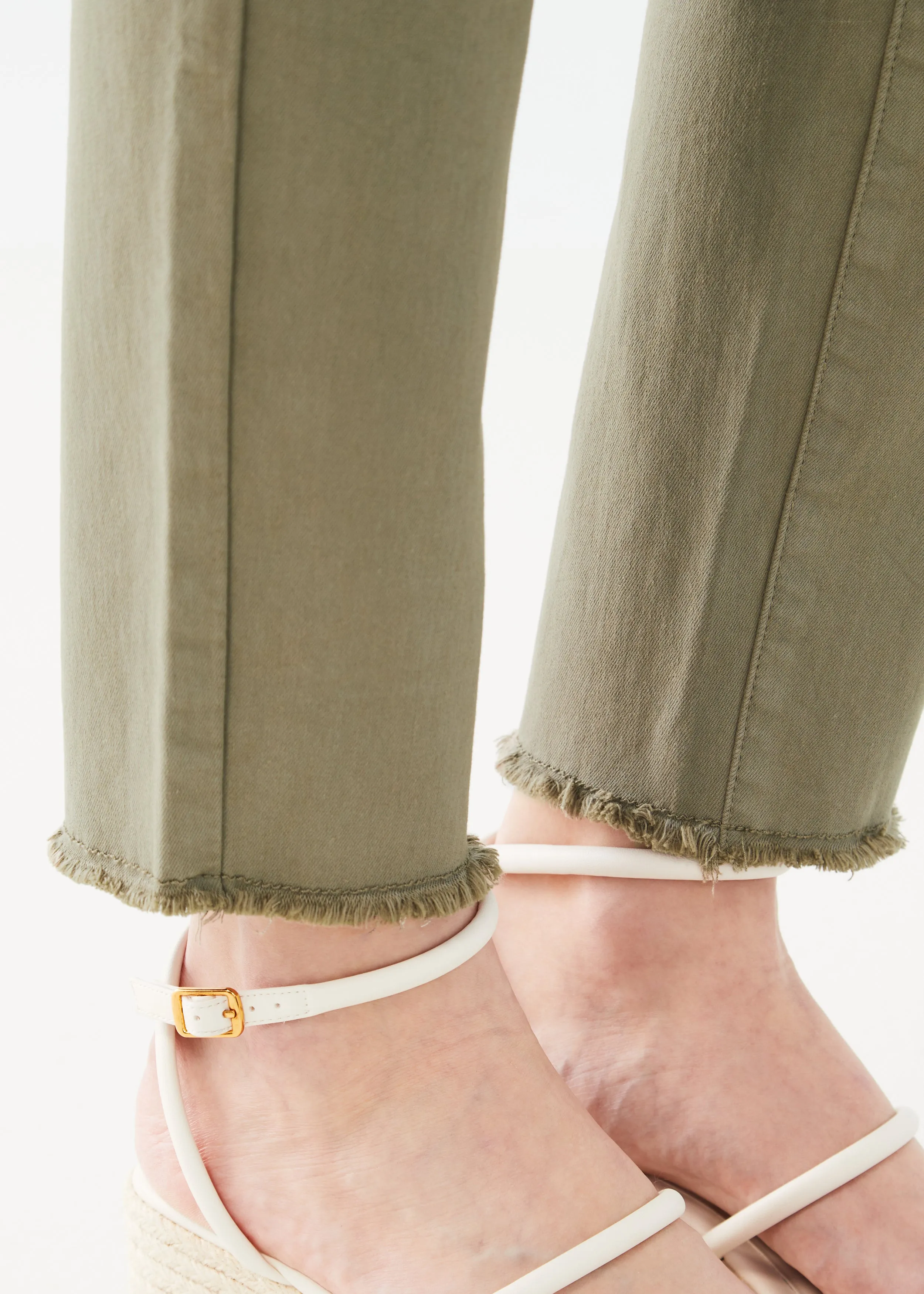Euro Twill, Frayed Olivia Slim Ankle Denim