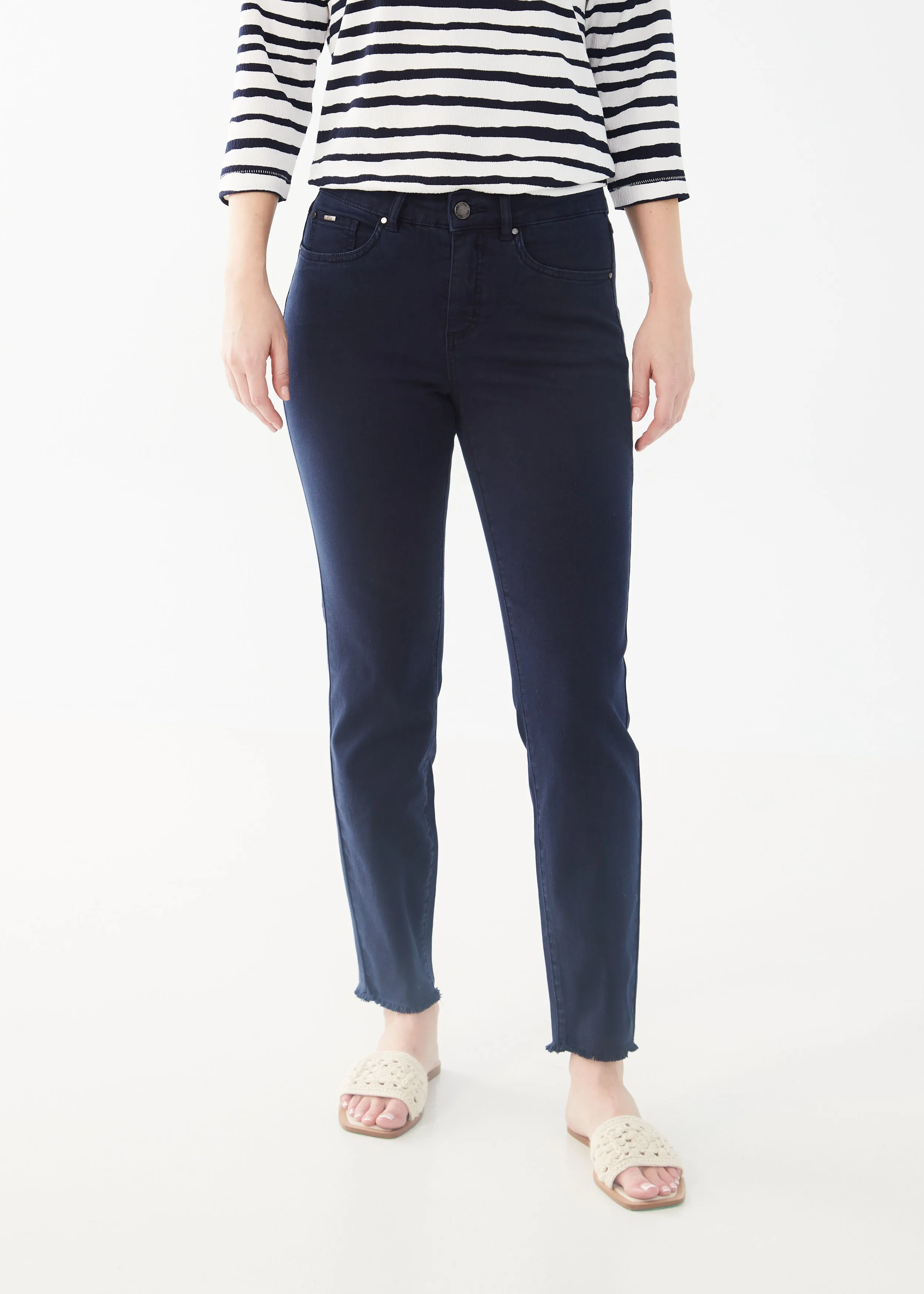 Euro Twill, Frayed Olivia Slim Ankle Denim