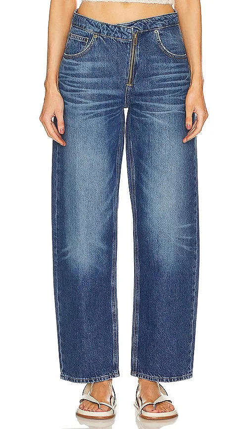 FRAME Angled Zipper Long Barrel in Blue
