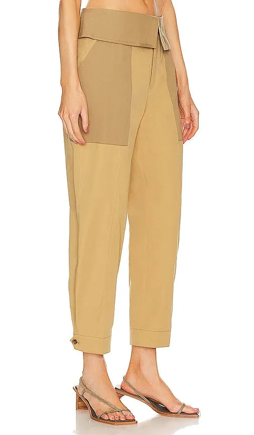 FRAME Foldover Trouser in Tan