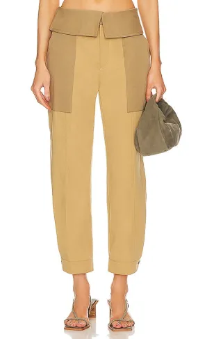 FRAME Foldover Trouser in Tan