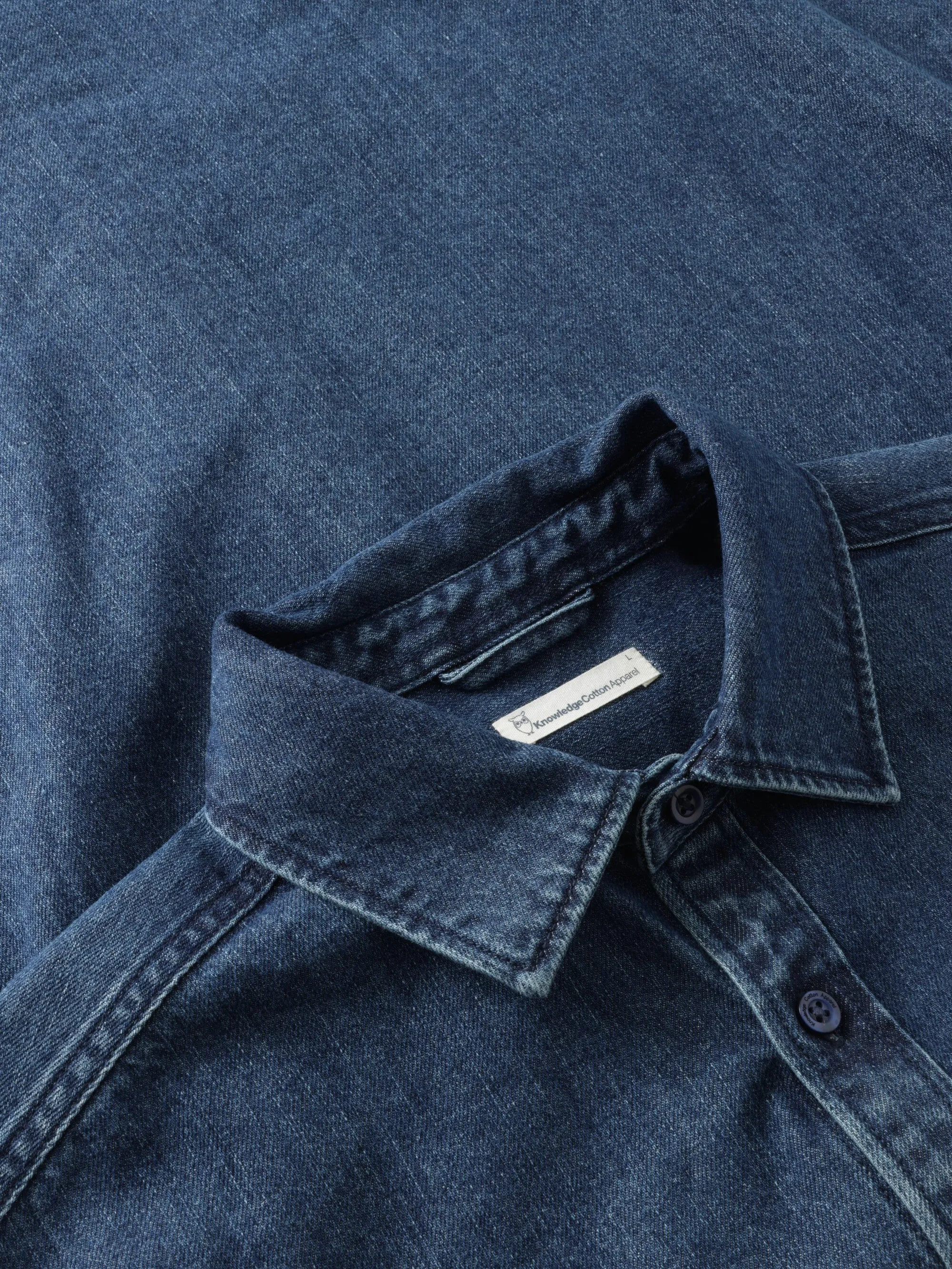 Loose denim shirt - GOTS/Vegan - Dark Blue denim