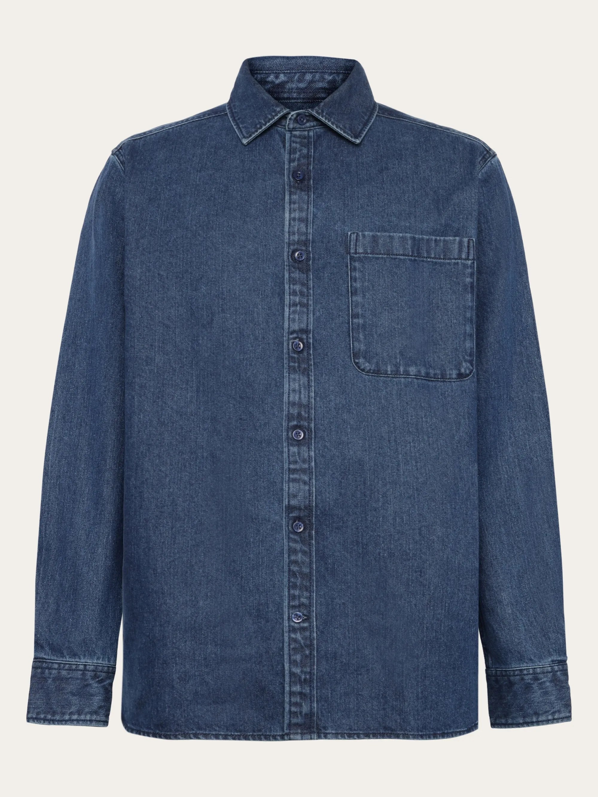 Loose denim shirt - GOTS/Vegan - Dark Blue denim
