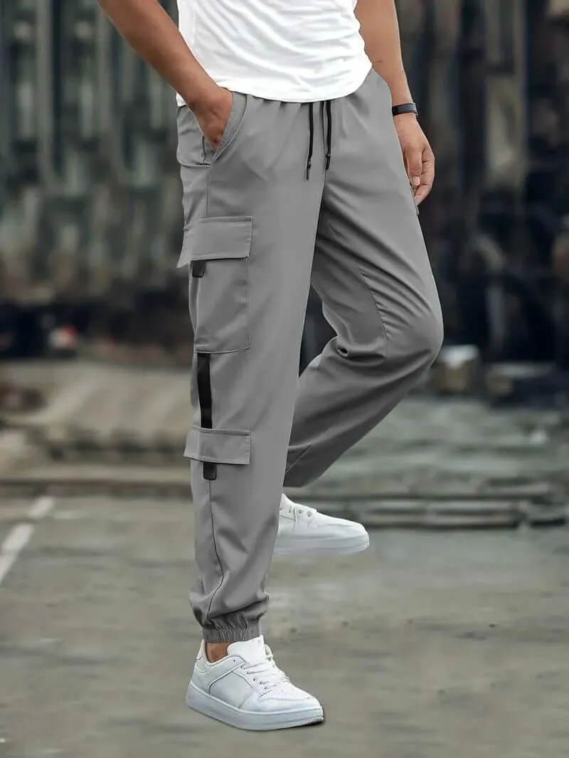 Men's Relaxed Fit Cargo Joggers with Multiple Pockets