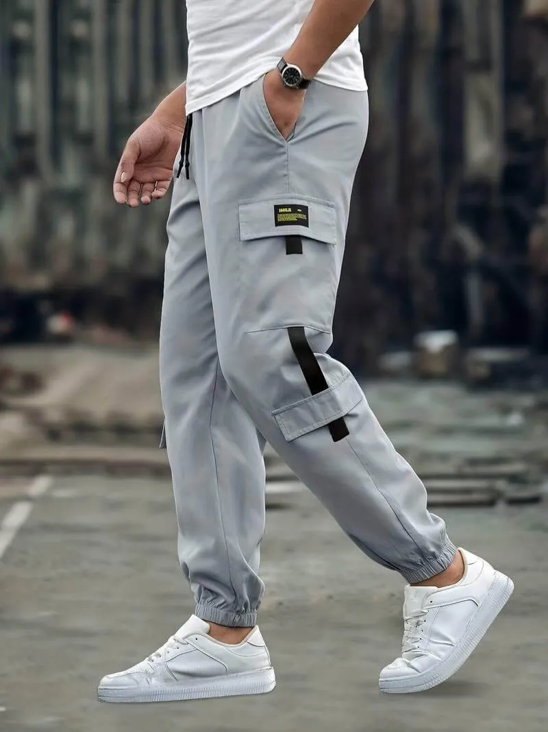 Men's Relaxed Fit Cargo Joggers with Multiple Pockets