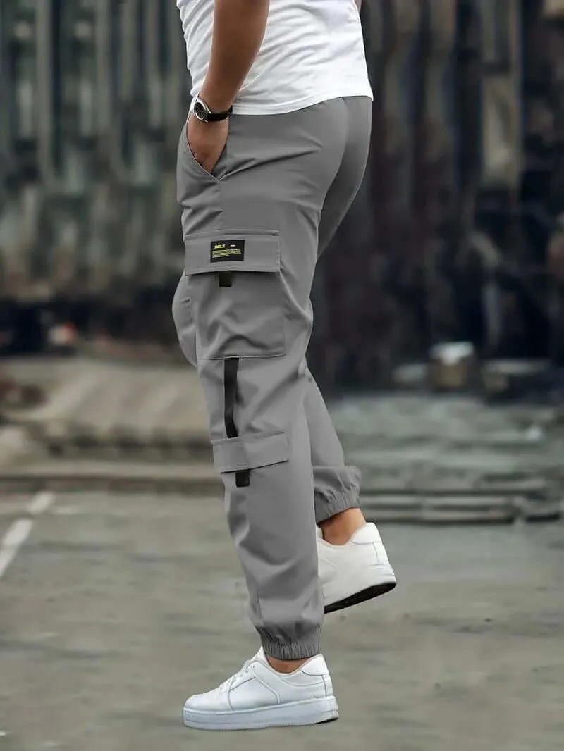 Men's Relaxed Fit Cargo Joggers with Multiple Pockets