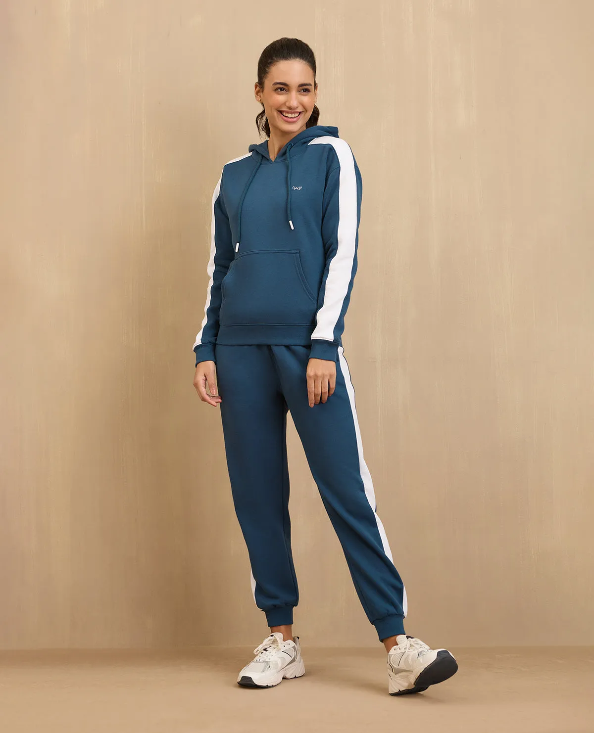 NYKD By Nykaa Cozy Fleece Joggers-NYLE501-Blue