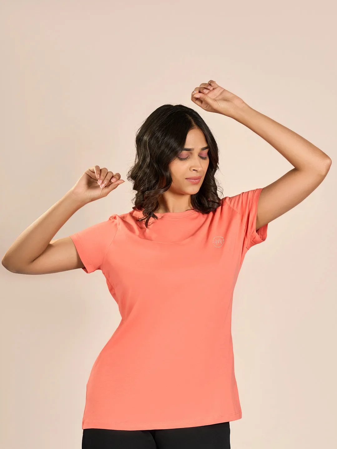 Peach CRL Solid T-Shirt