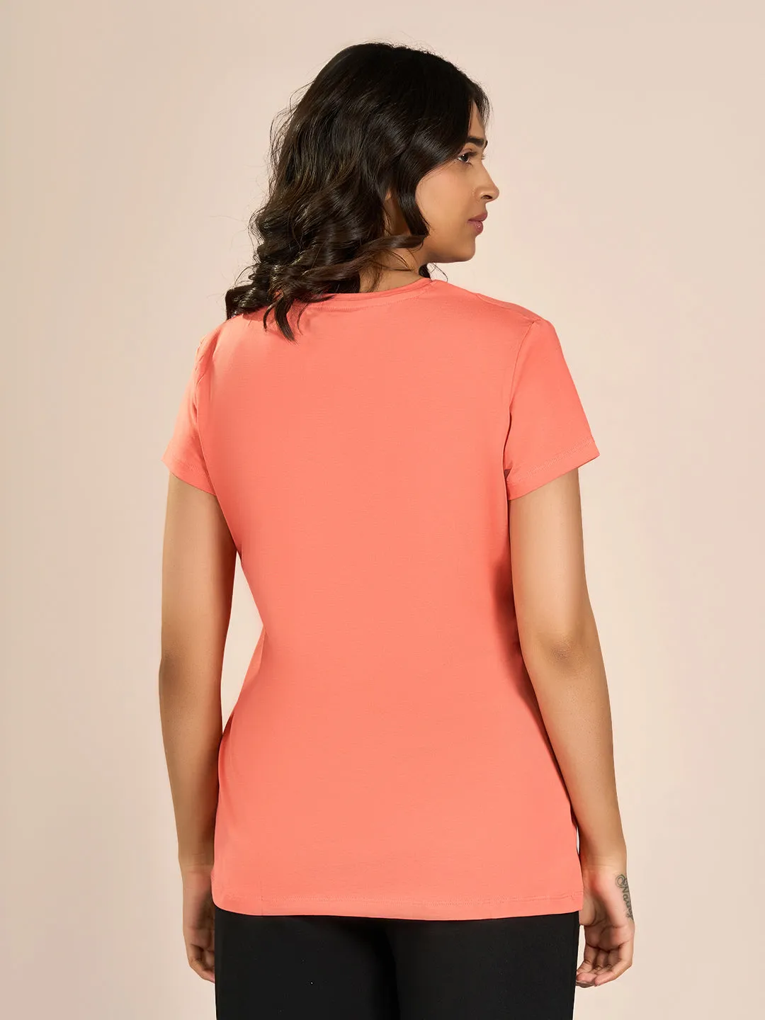 Peach CRL Solid T-Shirt