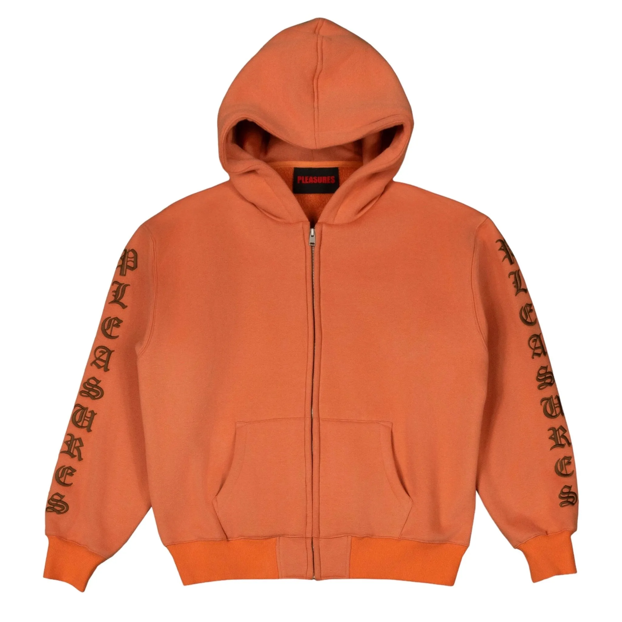 Pleasures Oe Zip Up Hoodie Rust