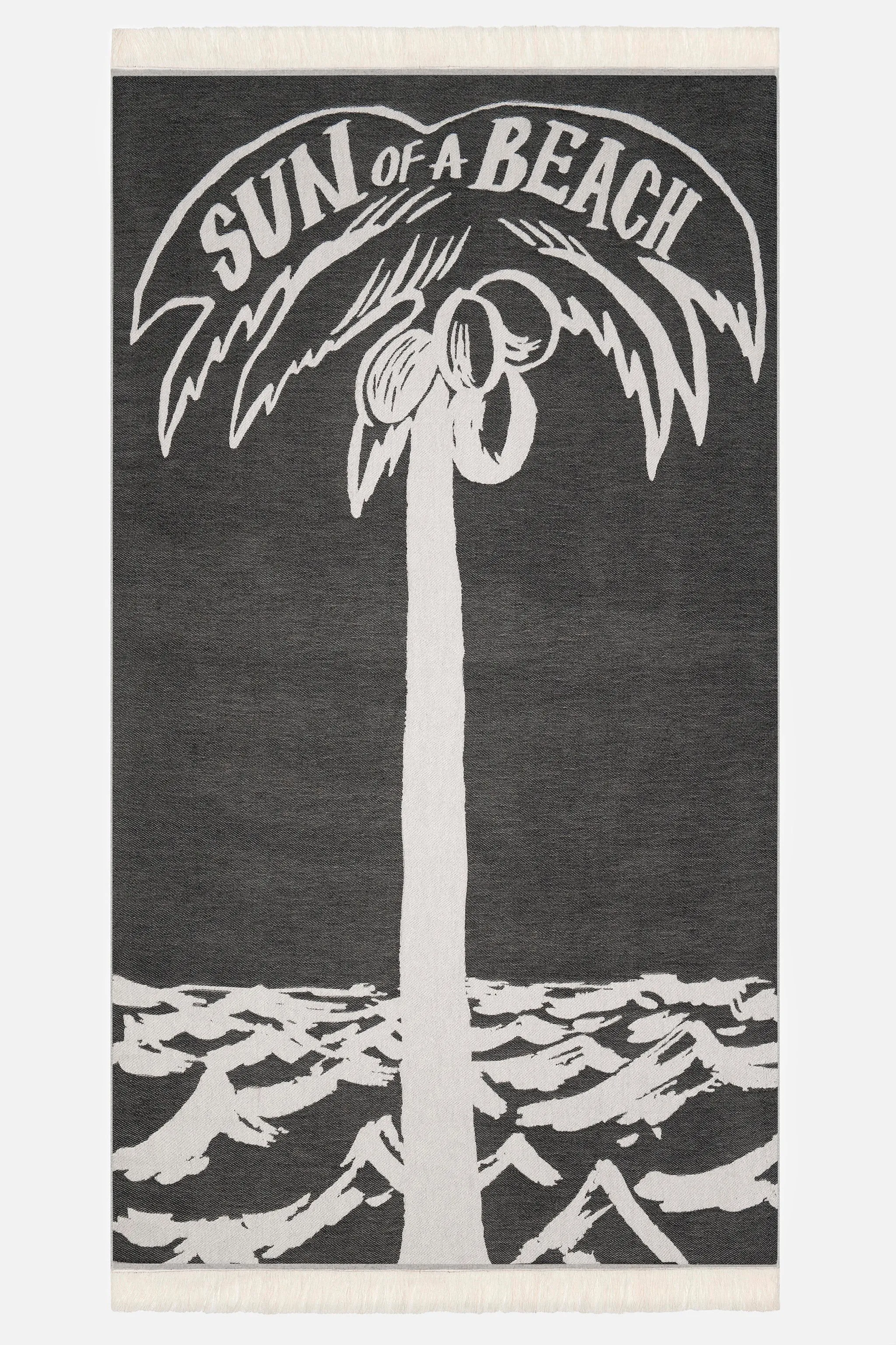 Sun of a Palm Black | Feather Beach Towel
