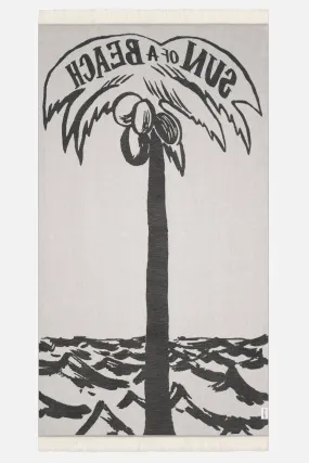 Sun of a Palm Black | Feather Beach Towel