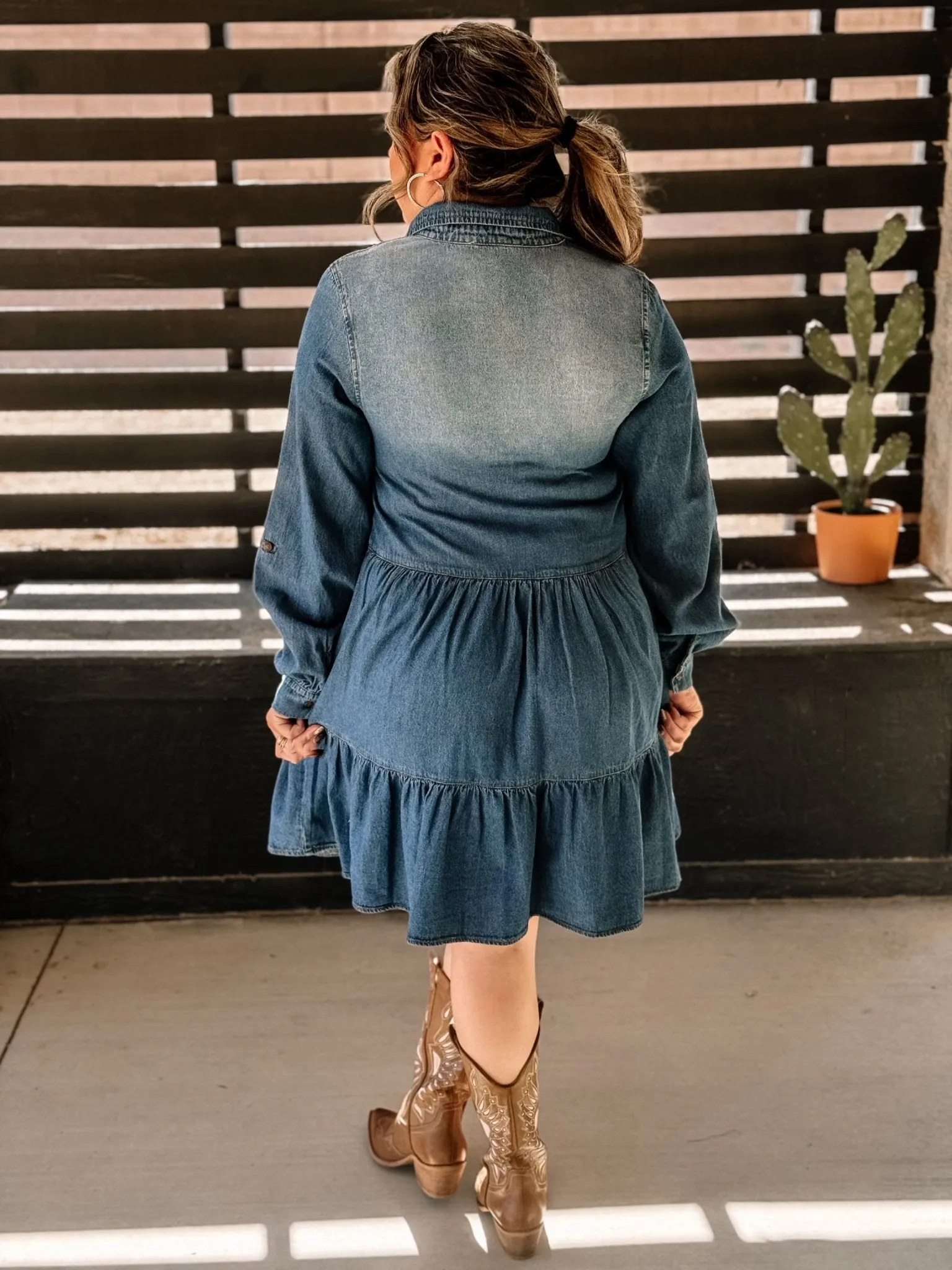 Sundown Western Boho Mini Dress, Denim