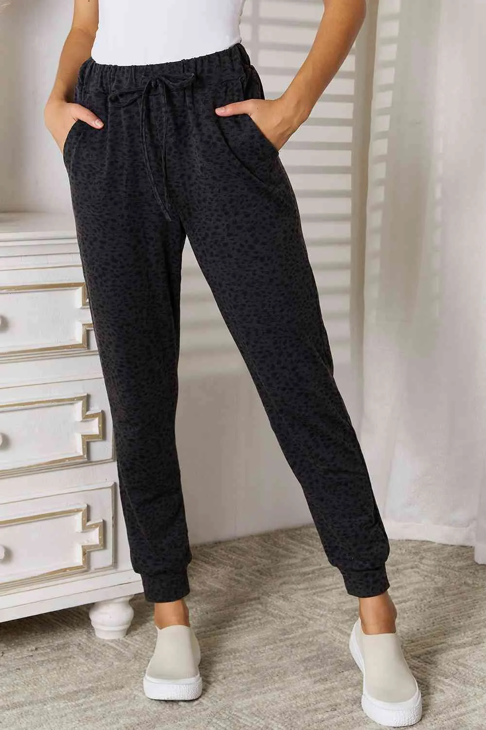 Wanted & Wild Leopard Print Joggers with Pockets