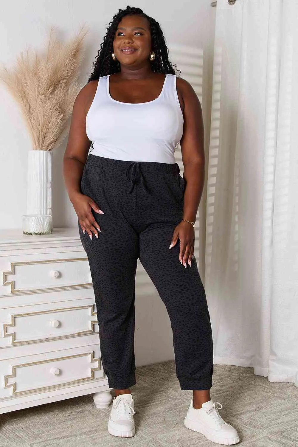 Wanted & Wild Leopard Print Joggers with Pockets