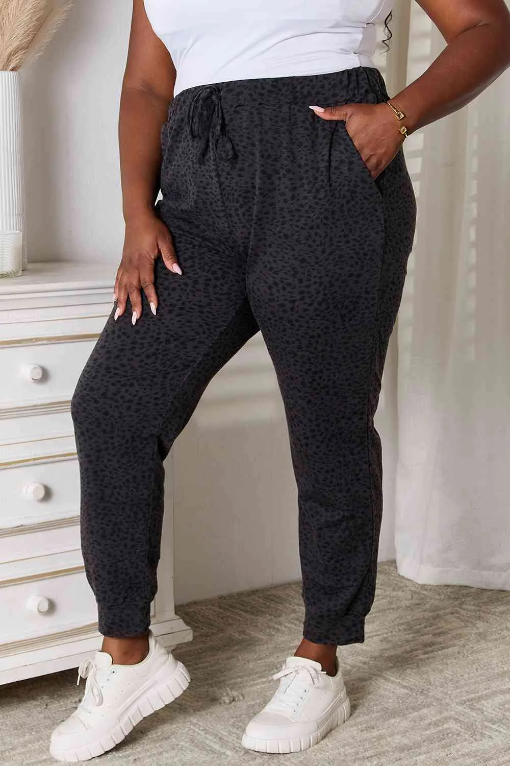Wanted & Wild Leopard Print Joggers with Pockets