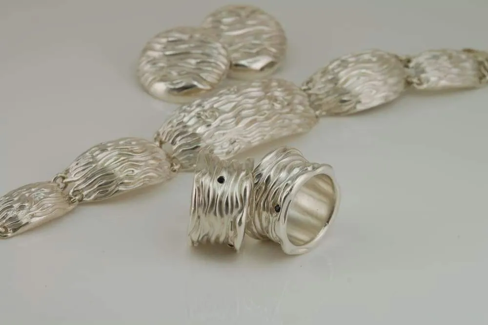 Water bracelet: sterling silver link bracelet