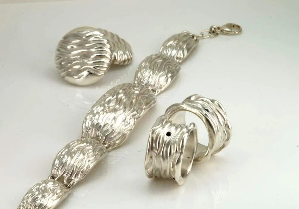 Water bracelet: sterling silver link bracelet