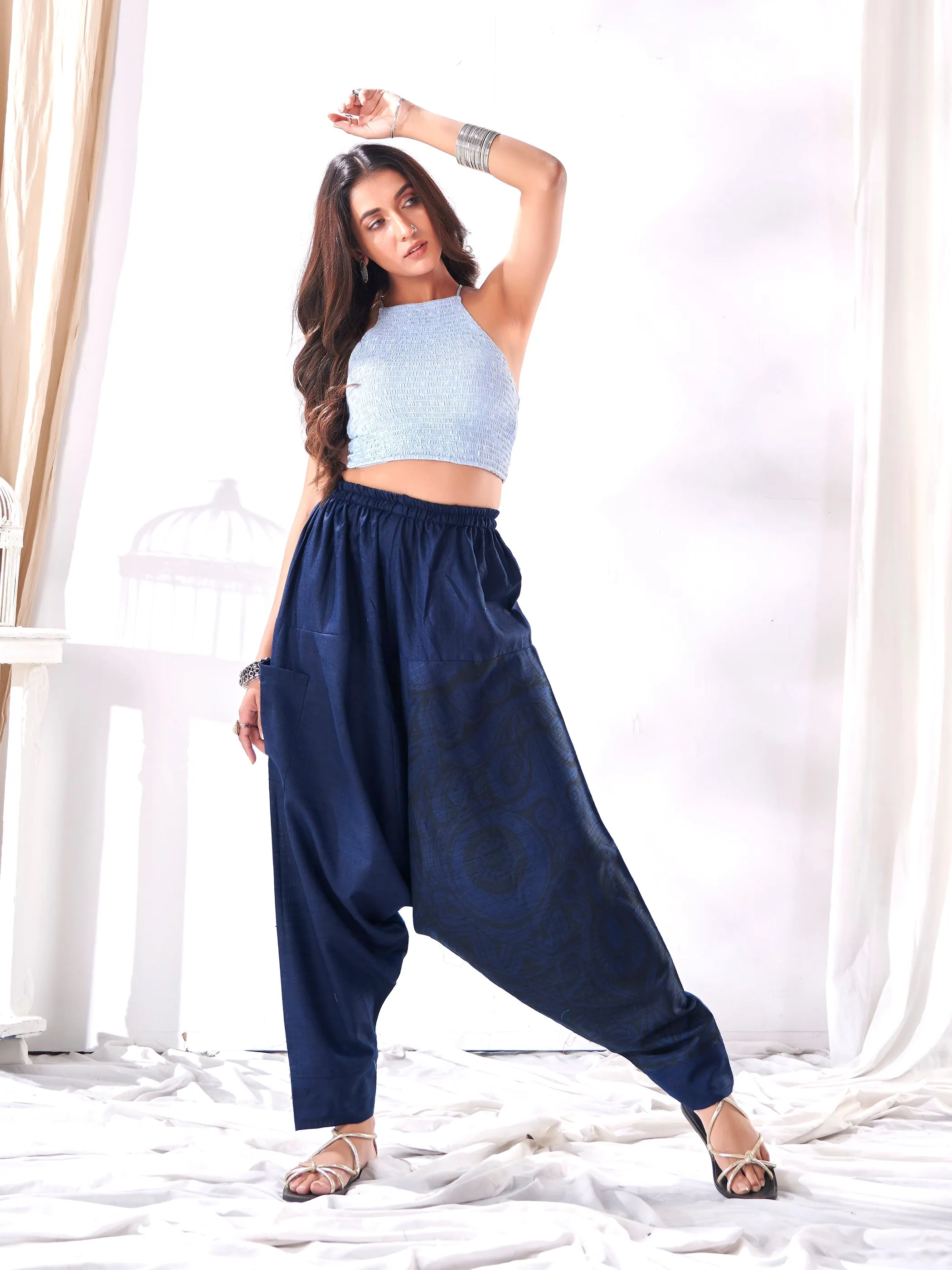 Women's Casual Hippy Boho Baggy Tibetan Harem Pant For Yoga Dance Travel Track