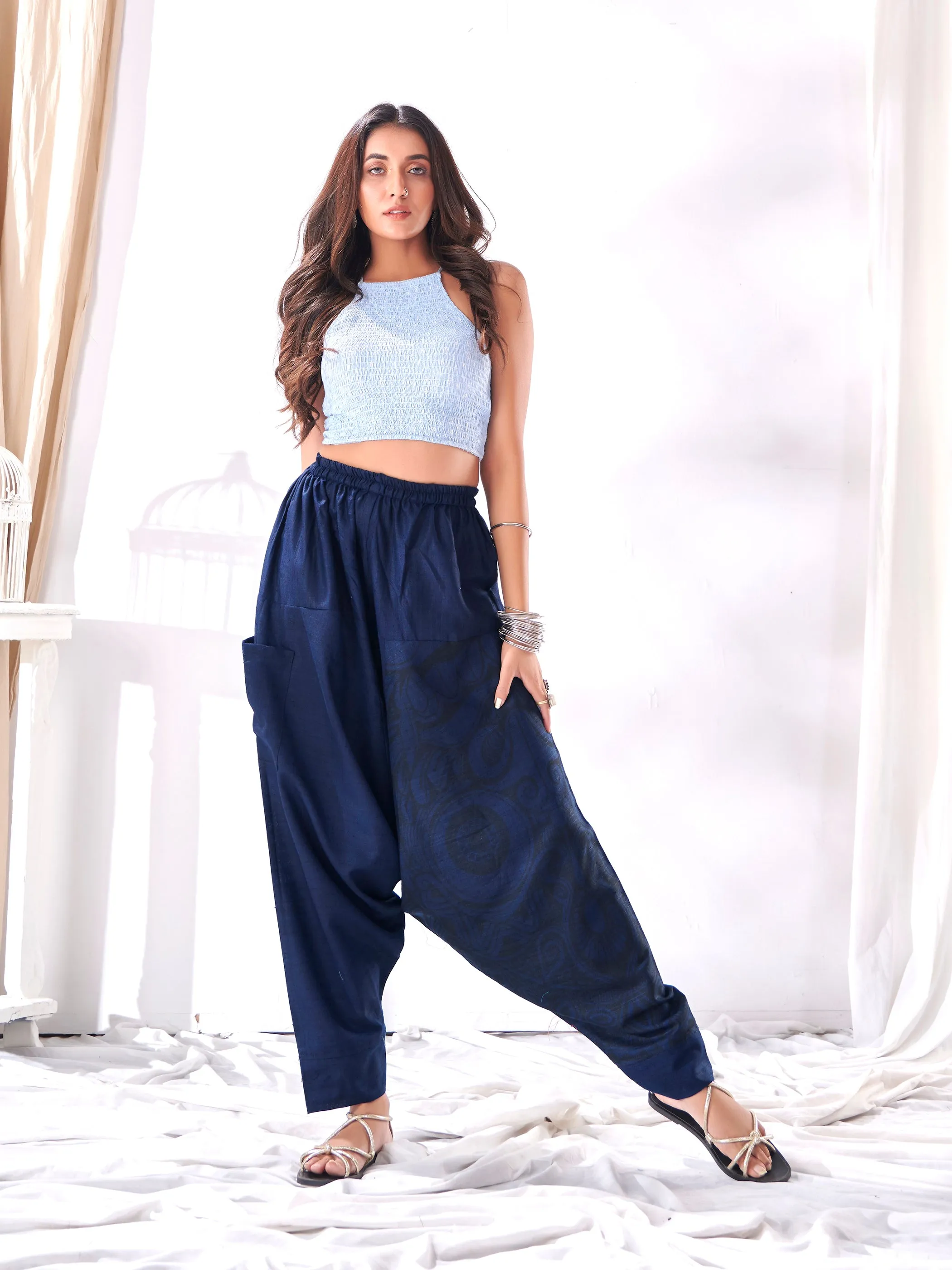 Women's Casual Hippy Boho Baggy Tibetan Harem Pant For Yoga Dance Travel Track